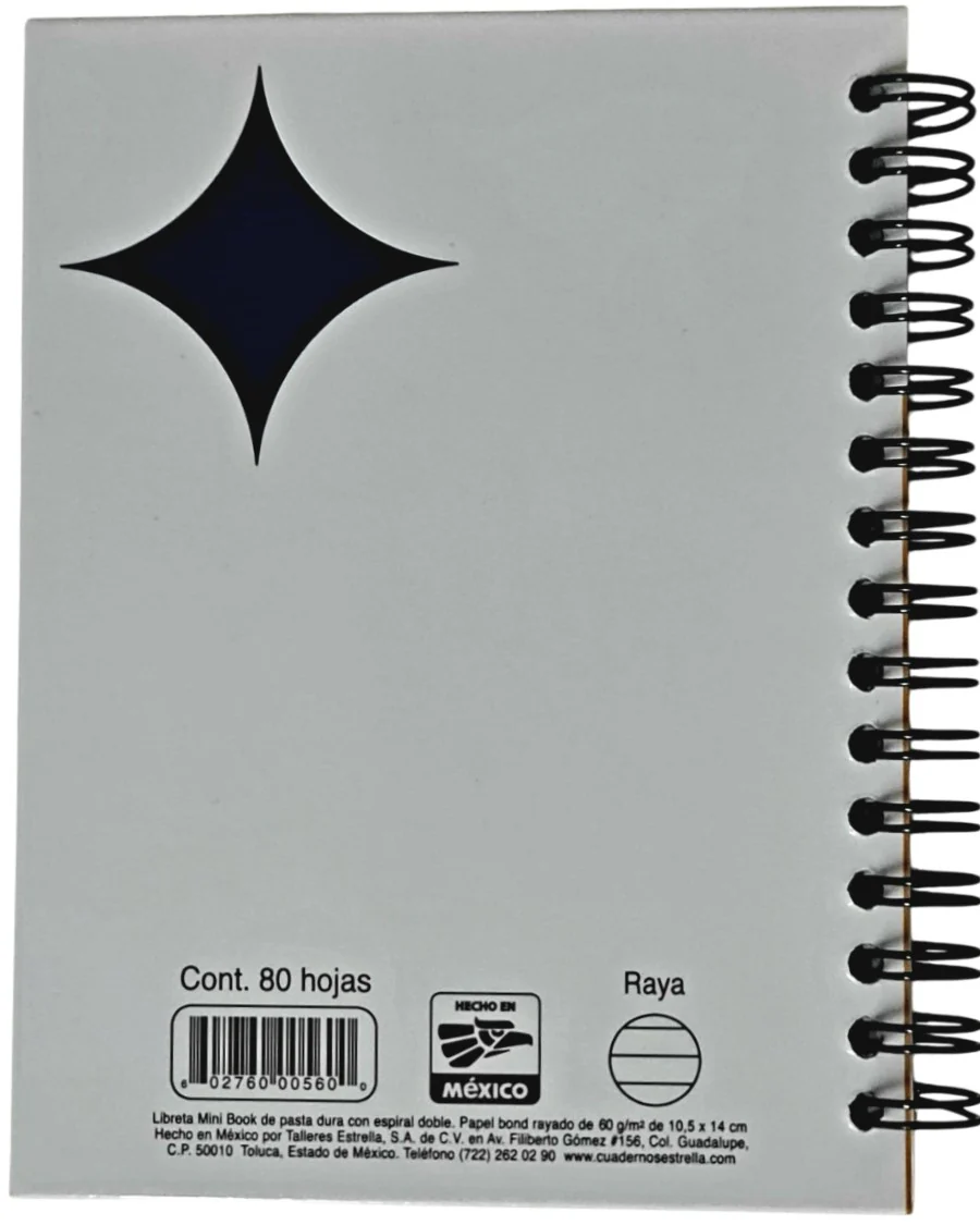 Cuaderno Mini Book Espiral 10½×14cm P.Dura Raya 80 hojas Estrella® 560 [Pieza] - Image 3