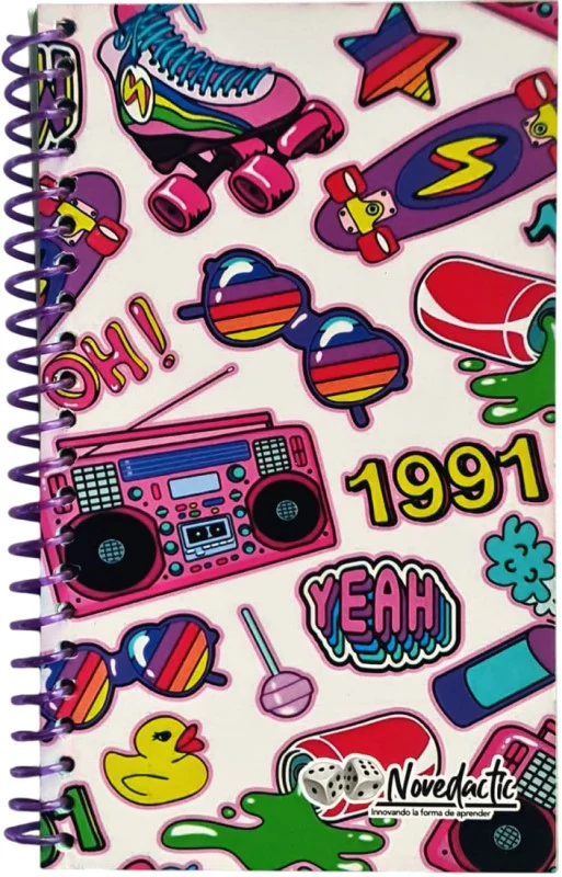 Cuaderno Mini Book Espiral 10×17cm Apuntes Raya 60 Hojas Novedactic® LB012X [Pieza]