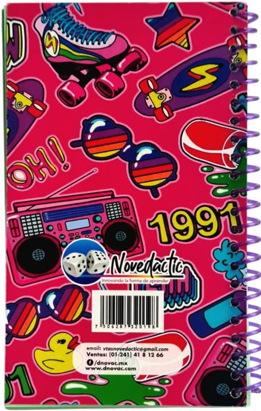Cuaderno Mini Book Espiral 10×17cm Apuntes Raya 60 Hojas Novedactic® LB012X [Pieza] - Image 4