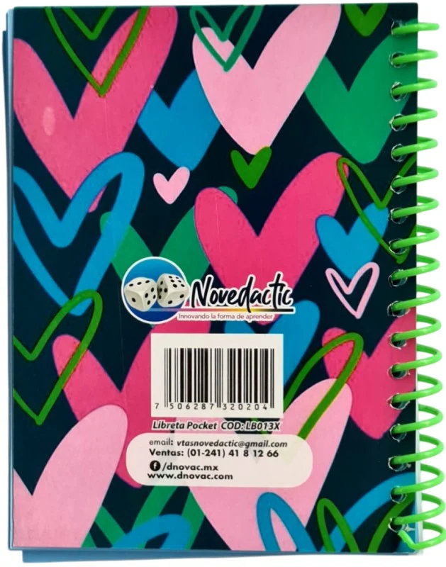 Cuaderno Mini Espiral 10×14cm Pocket Raya 60 Hojas Novedactic® LB013X [Pieza] - Image 4