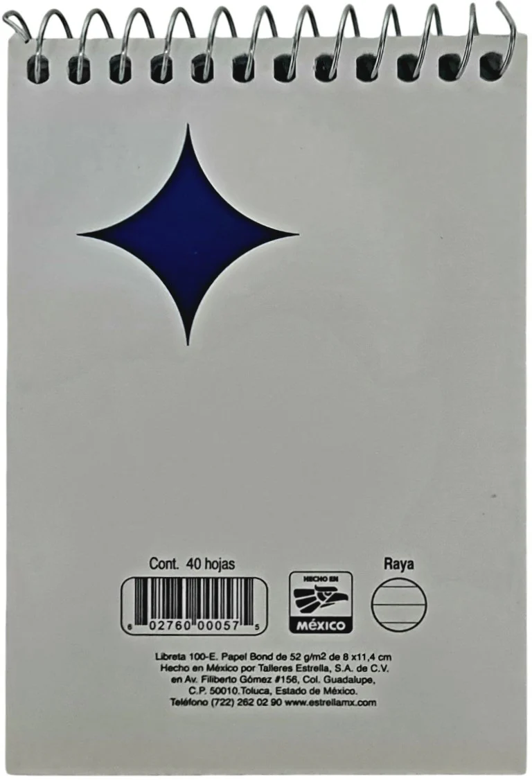 Cuaderno Mini Espiral 8×12cm Raya 40 Hojas Estrella® 100-E [Pieza] - Image 3