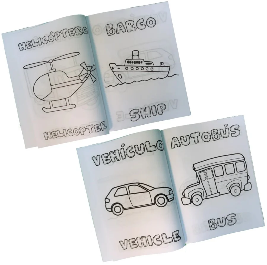 Cuaderno p/Colorear Medios de Transporte Bilingüe DaccArT® [Pieza] - Image 3