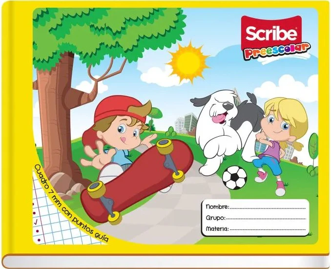 Cuaderno Preescolar Itali Cosido Kid's Semi Rigida 100 hojas Cuadro 7mm Scribe® 2503 [Pieza]