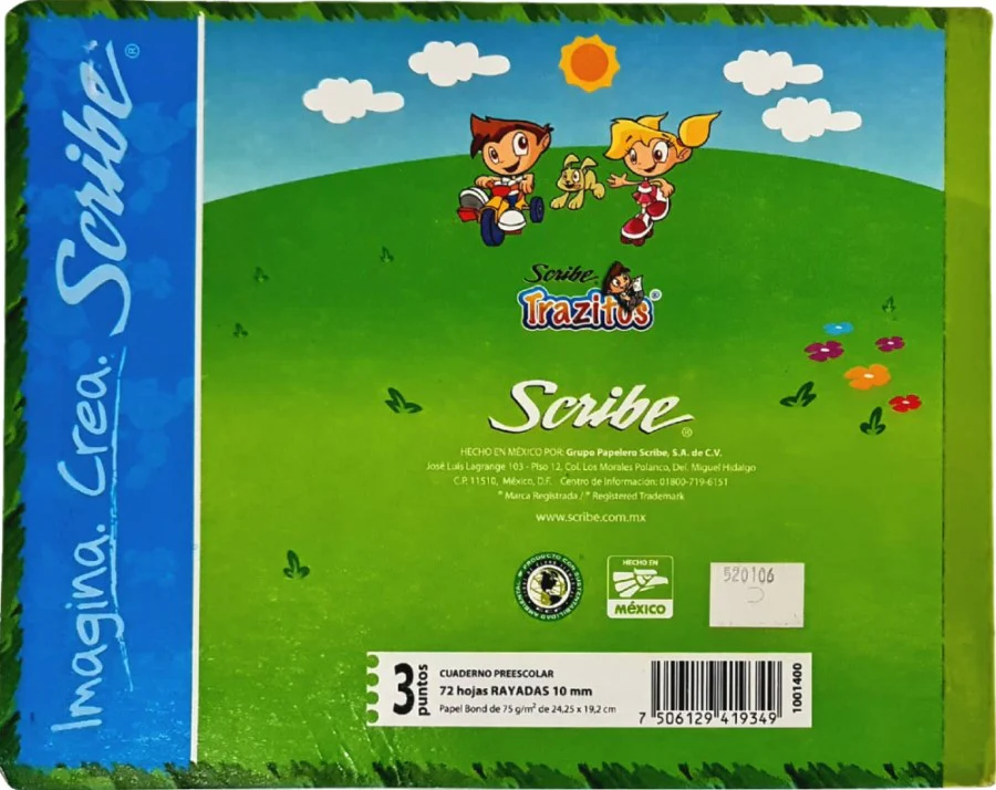 Cuaderno Preescolar Itali Cosido Trazitos Semi Rigi 72 hojas Raya 10mm Scribe® 1400 [Pieza] - Image 3