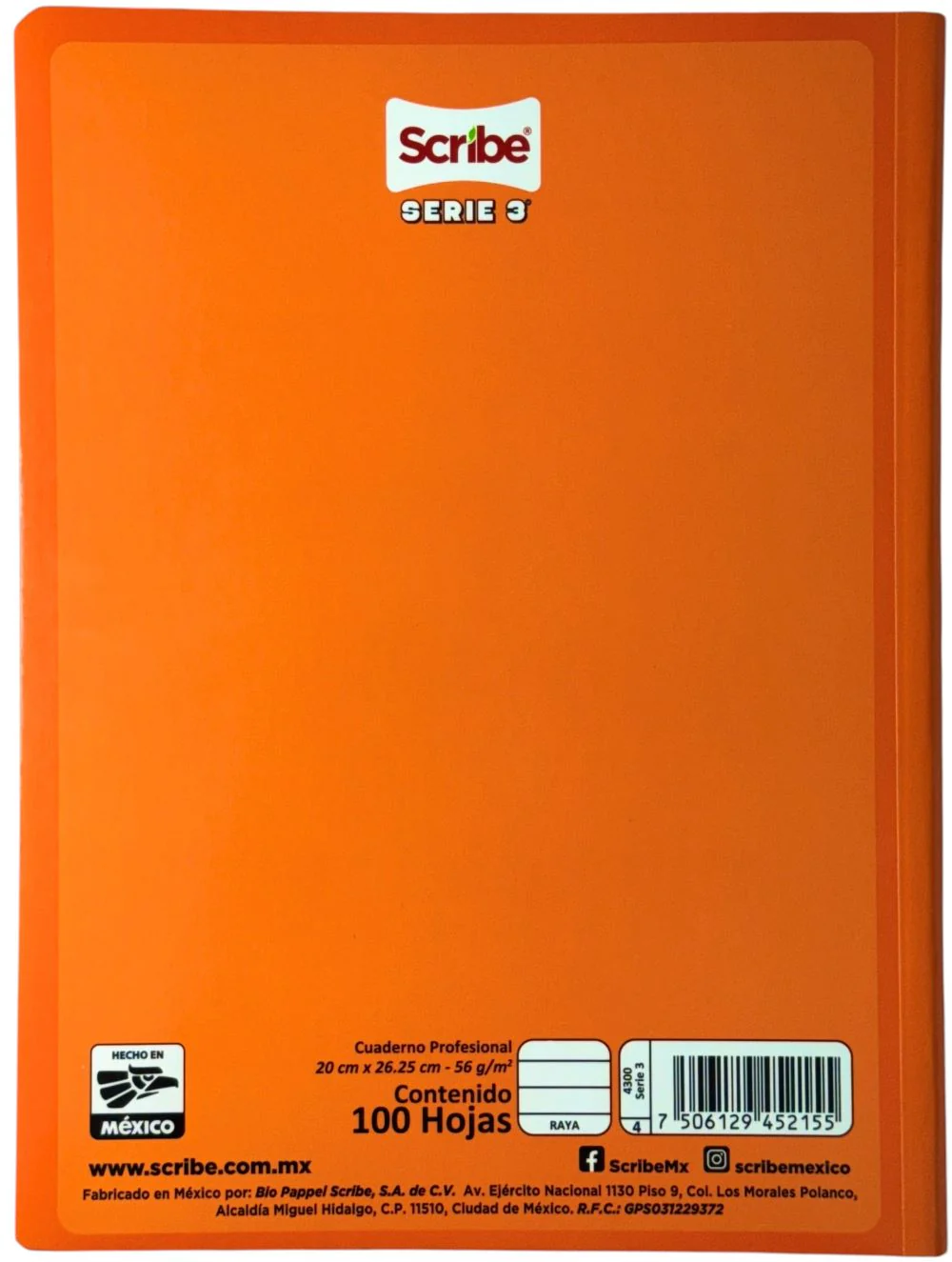 Cuaderno Profesional Cosi 100 hojas Cosido Serie 3 Semi Rigid Scribe® [Pieza]