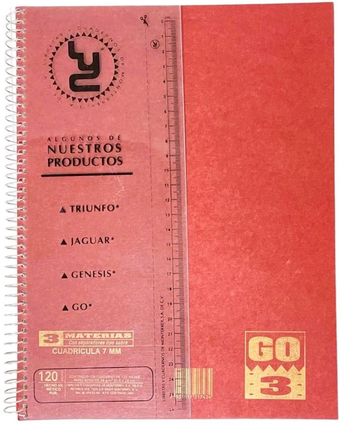 Cuaderno Profesional Espi 120 hojas Go-3 Materias Espiral LyC® [Pieza] - Image 4