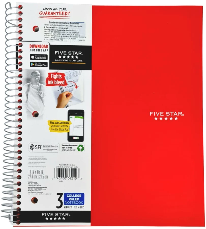 Cuaderno Profesional Espi FIVE STAR® 3 Materias 150 hojas Raya Mead® 820003-22 [Pieza] - Image 3