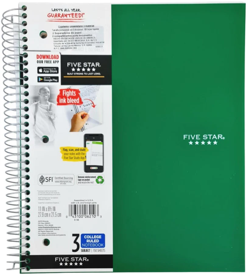 Cuaderno Profesional Espi FIVE STAR® 3 Materias 150 hojas Raya Mead® 820003-22 [Pieza] - Image 4