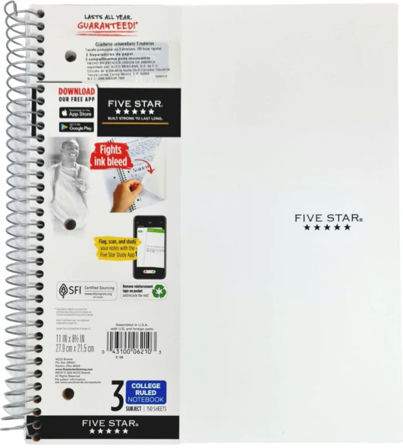 Cuaderno Profesional Espi FIVE STAR® 3 Materias 150 hojas Raya Mead® 820003-22 [Pieza] - Image 5