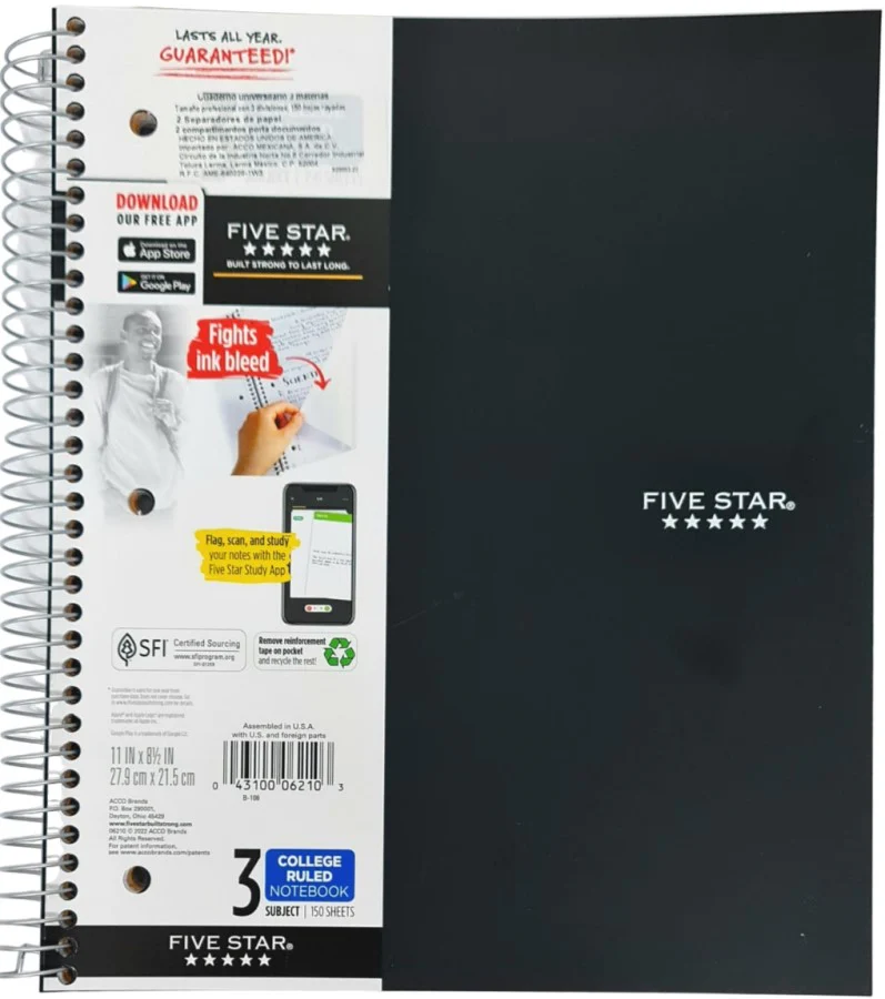 Cuaderno Profesional Espi FIVE STAR® 3 Materias 150 hojas Raya Mead® 820003-22 [Pieza] - Image 6