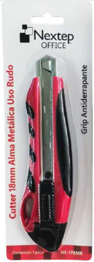 Cuchilla Retráctil Alma de Metal Uso Rudo Grande18mm Nextep® NE-178MR [Pieza]