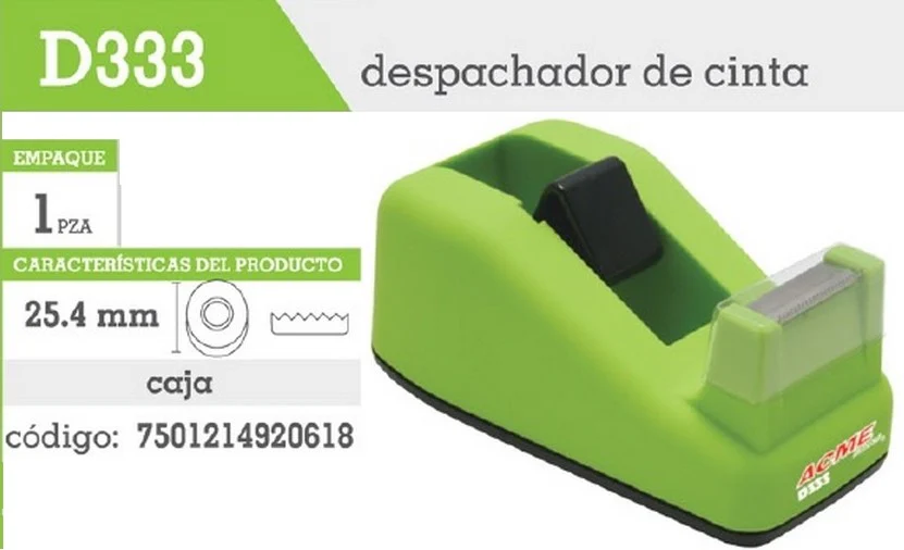 Despachador p/Cinta Plástico Negro-Blanco Chico Barrilito® D333 [Pieza]