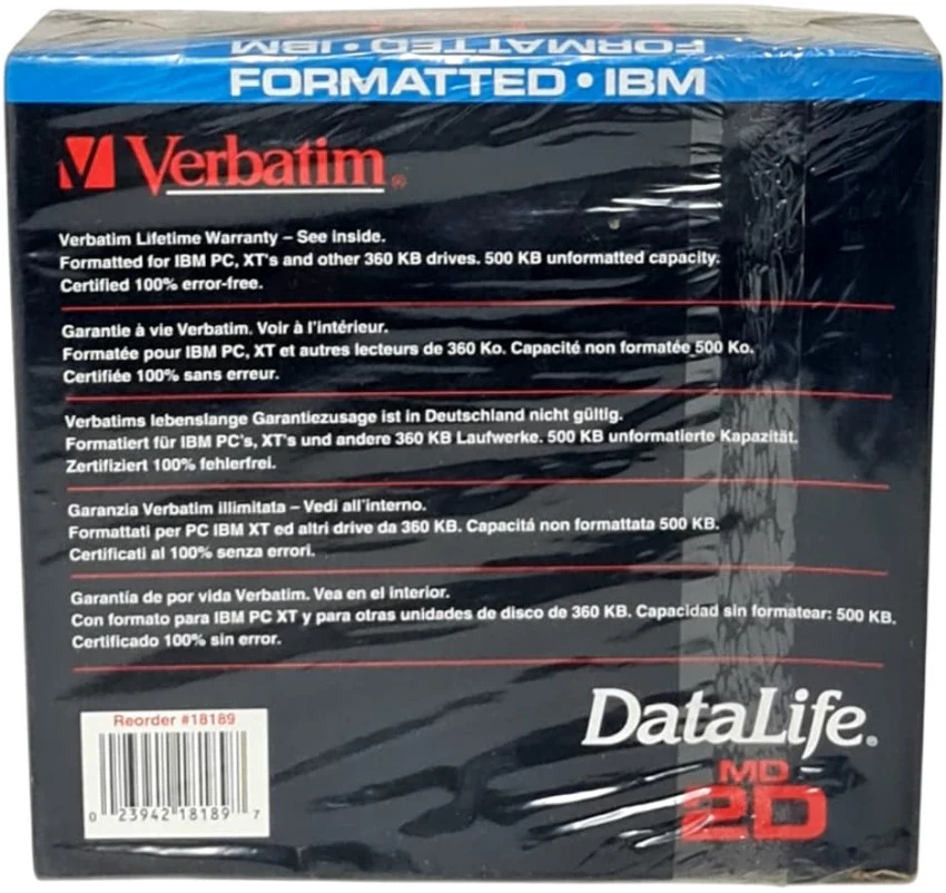 Diskettes Format IBM 5¼ c/10 DD Verbatim® 18189 [Pieza] - Image 2