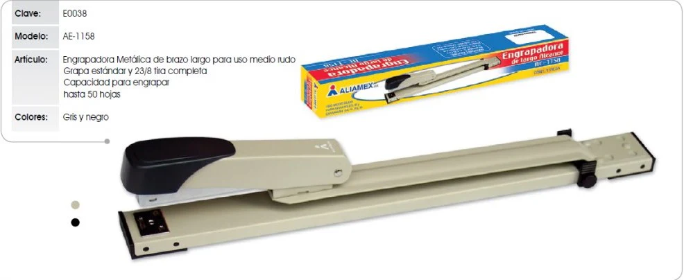 Engrapadora Encuadernar AE-1158 Uso Medio Std Largo Alcance ½ Tira OfficeEASE® E0038 [Pieza]