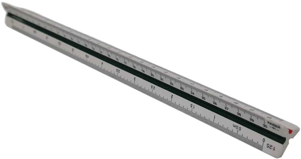 Escalímetro Plástico 1 a :20,25,50,75,100,125 30cm Kaiser® K-01 [Pieza]