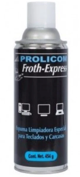 Espuma Limpiadora Froth-Express p/Teclado 454g p/Carcasas PC-Laptop Prolicom® 367056 [Aerosol]