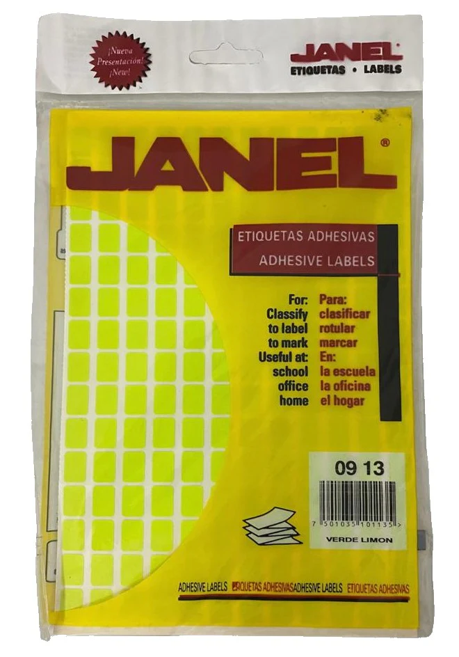 Etiqueta Adhesiva Clásica Janel® [Bolsa]