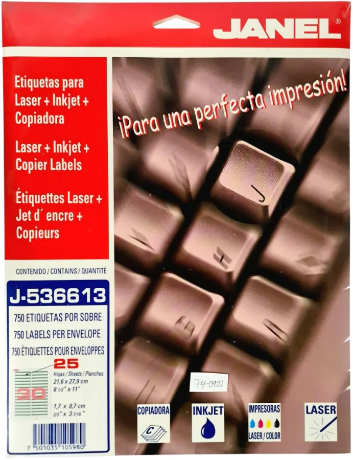 Etiqueta p/Impresora  25hjs Janel® [Sobre] - Image 15