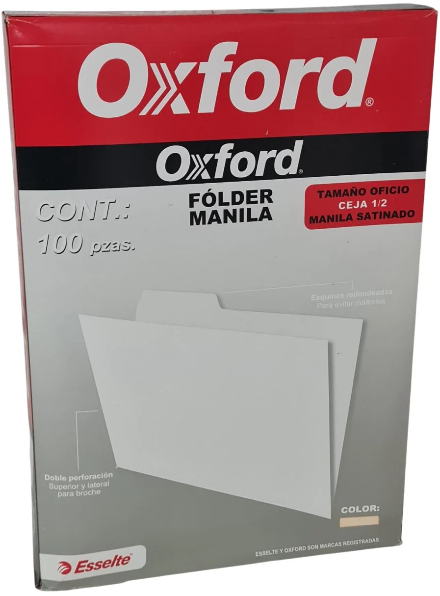 Fólder c/100 Crema Oficio Oxford® M751 1/2 [Caja]