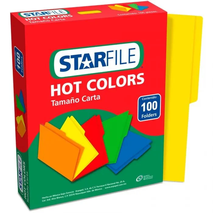 Fólder Color Hot Colors pack c/100 c/25 STARfile® [Caja/Paquete]