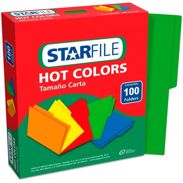 Fólder Color Hot Colors pack c/100 c/25 STARfile® [Caja/Paquete] - Image 6