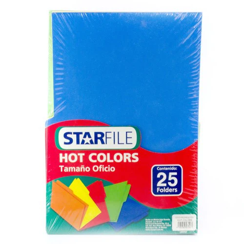 Fólder Color Hot Colors pack c/25 Arcoíris (5) Oficio STARfile® PH0042 [Paquete]