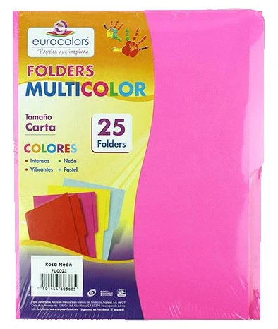 Fólder Color Neón  Carta Multicolor pack c/25 eurocolors [Paquete] - Image 4