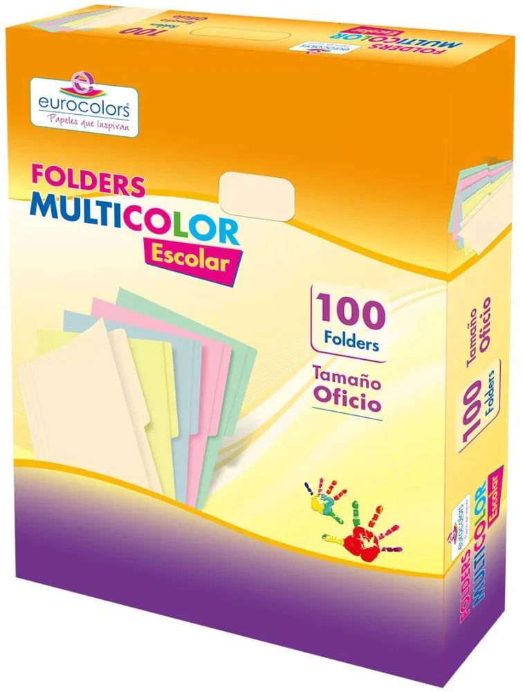 Fólder Multicolor c/100 Crema Oficio eurocolors PU0058 [Caja]