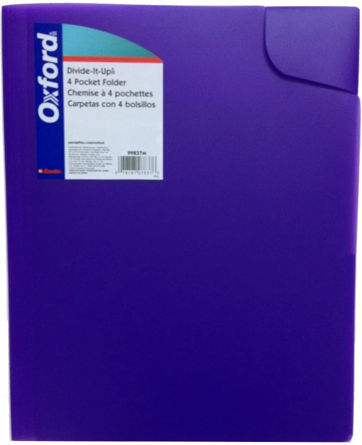 Fólder Plástico 1 y 3 Solapas Morado Carta Oxford® 99837M [Pieza]