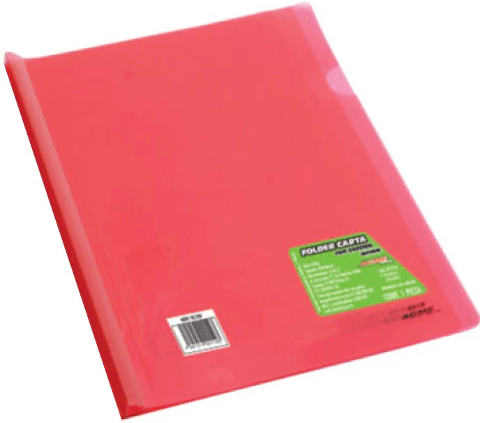 Fólder Plástico Costilla Rojo Carta Barrilito® QC1R. [Pieza]