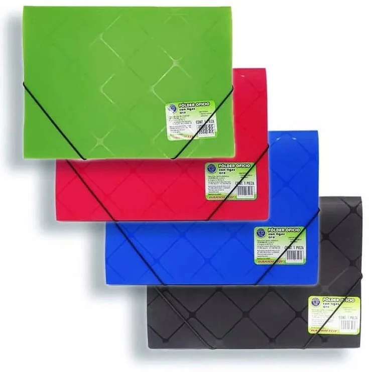 Fólder Plástico t/Cartera c/Ligas Colores Oficio Barrilito® Q10 [Pieza]