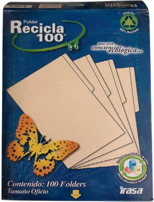 Fólder Recicla 100 c/100 Crema Oficio Irasa® FR-2016 [Caja]