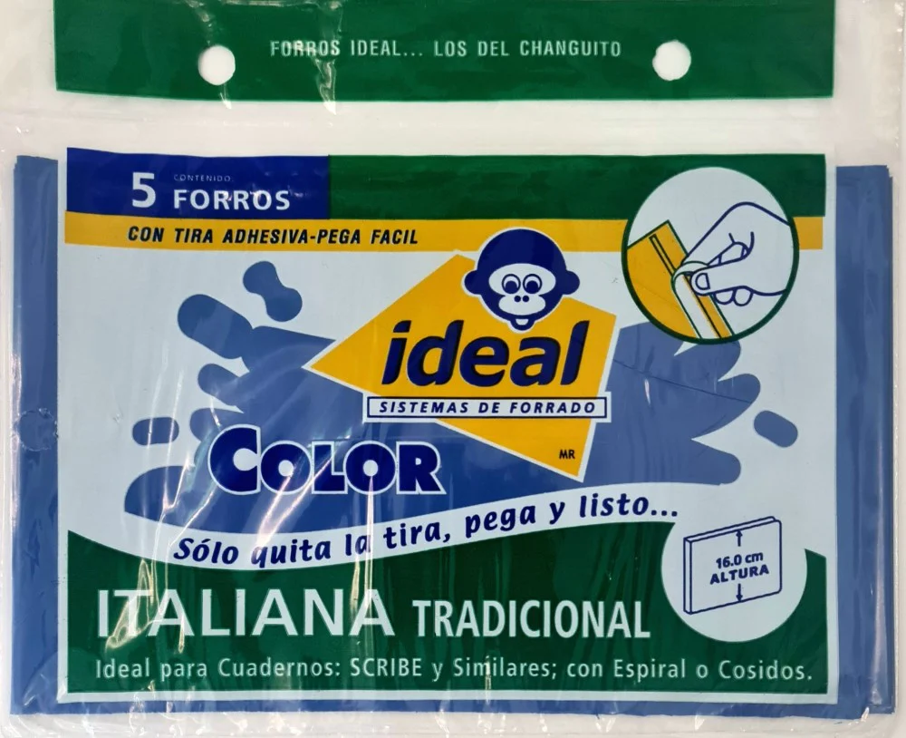 Forro p/Cuaderno Polietil  c/5  16cm  F/ItalianaTradici.Cal.400 Ideal® [Bolsa] - Image 2