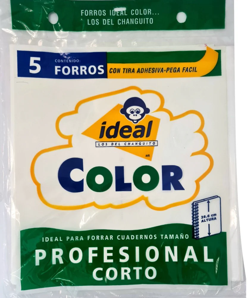 Forro p/Cuaderno Polietil  c/5  26.5cm Profesional Corto Cal.400 Ideal® [Bolsa] - Image 3