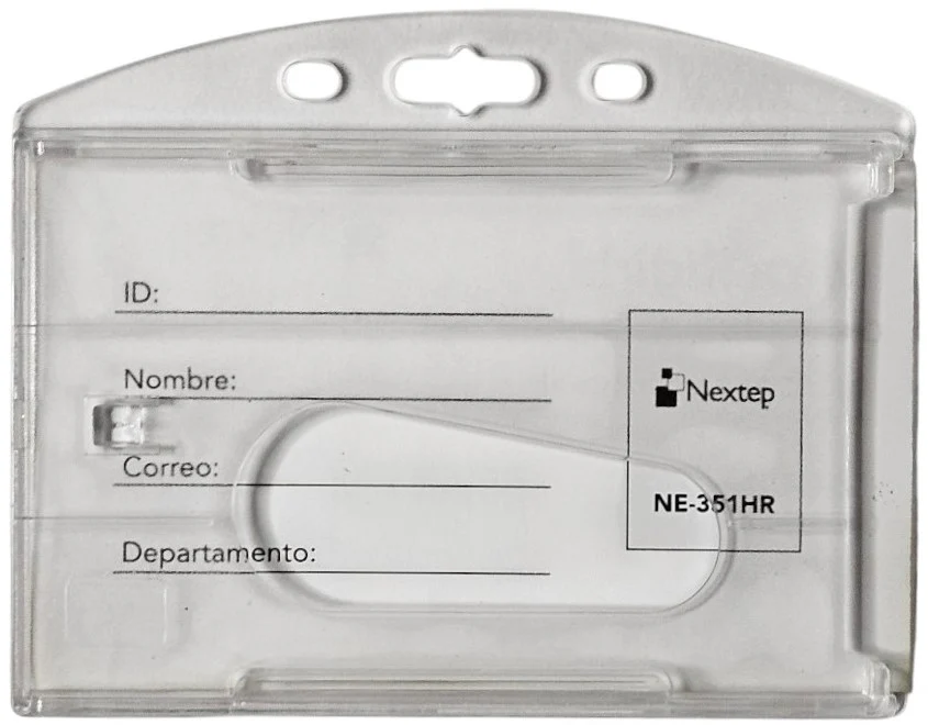 Gafete Acrílico Rigido Horizontal Transparente 9×6cm Nextep® NE-351HR [Pieza] - Image 2