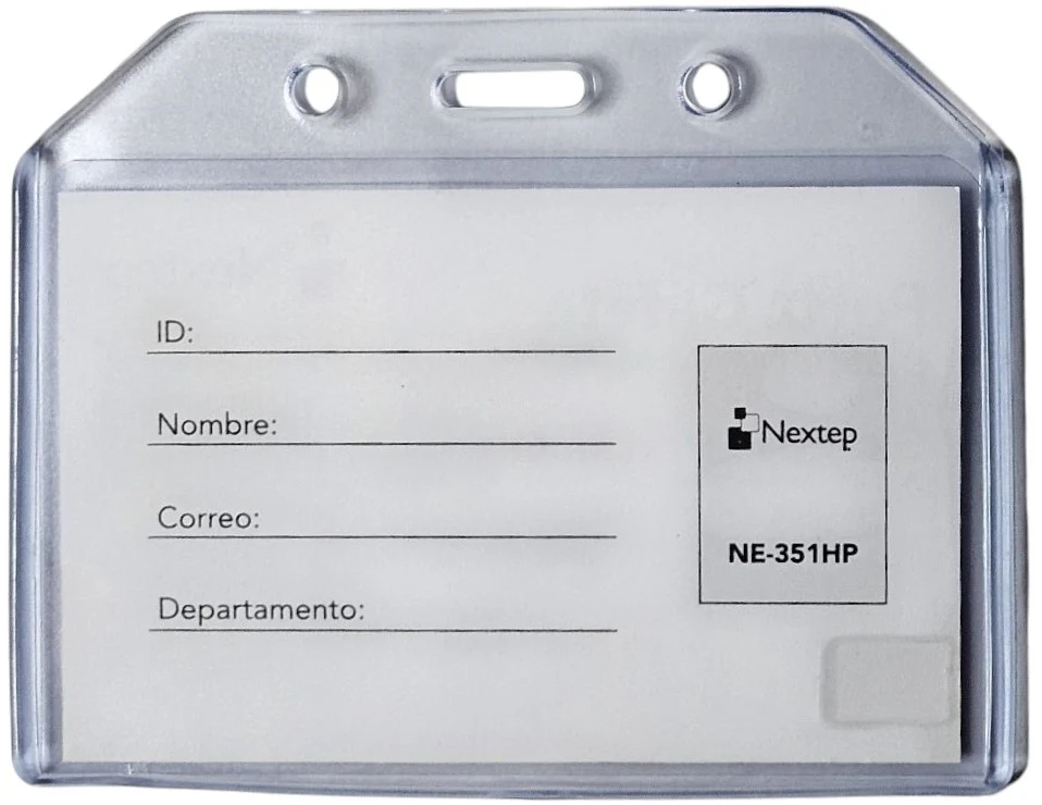 Gafete Plástico Flexible Horizontal Transparente 9×6cm Nextep® NE-351HP [Pieza] - Image 2