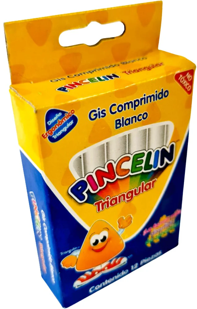 Gis Comprimido Triangular Blanco c/12 Pincelín® [Caja]