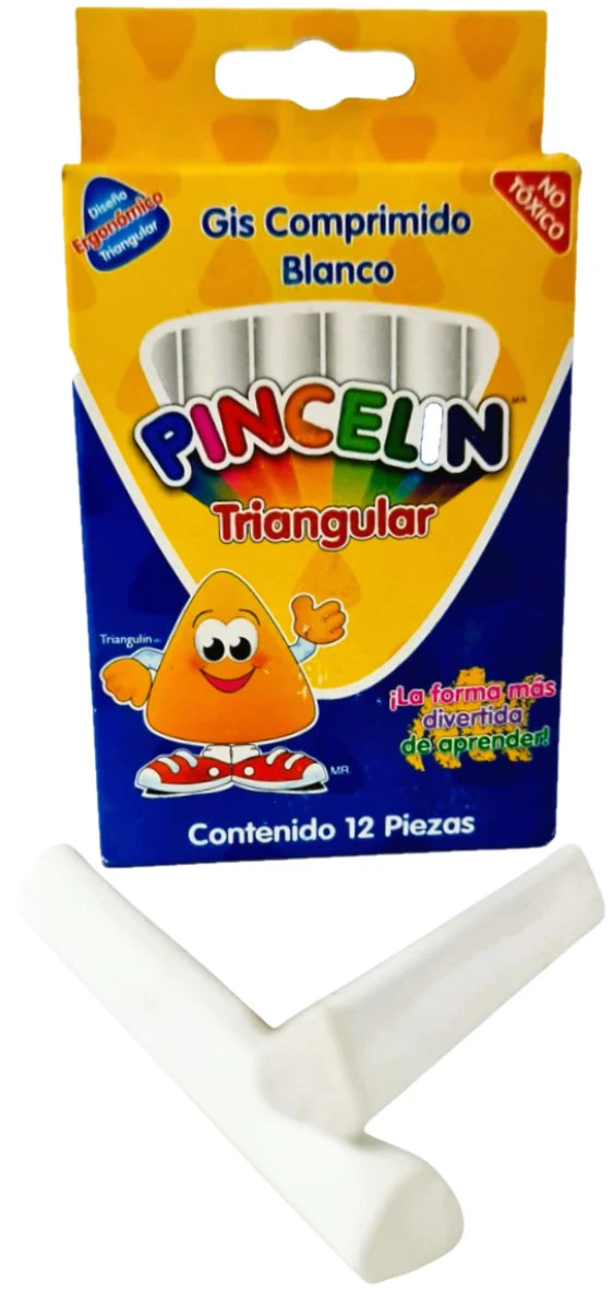 Gis Comprimido Triangular Blanco c/12 Pincelín® [Caja] - Image 2