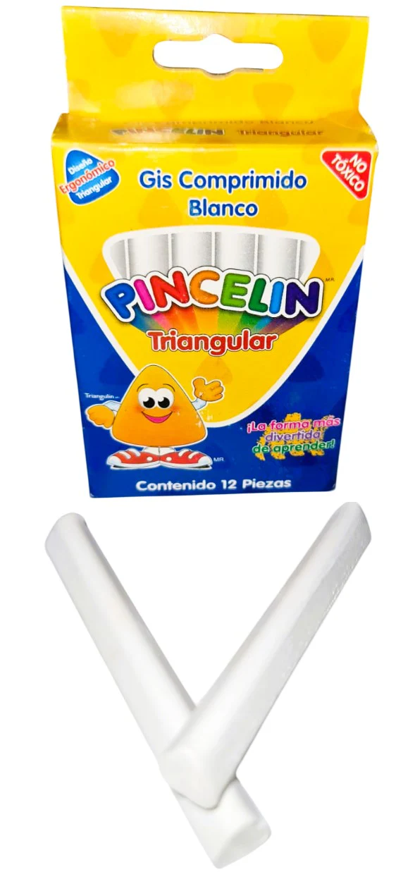 Gis Comprimido Triangular Blanco c/12 Pincelín® [Caja] - Image 3