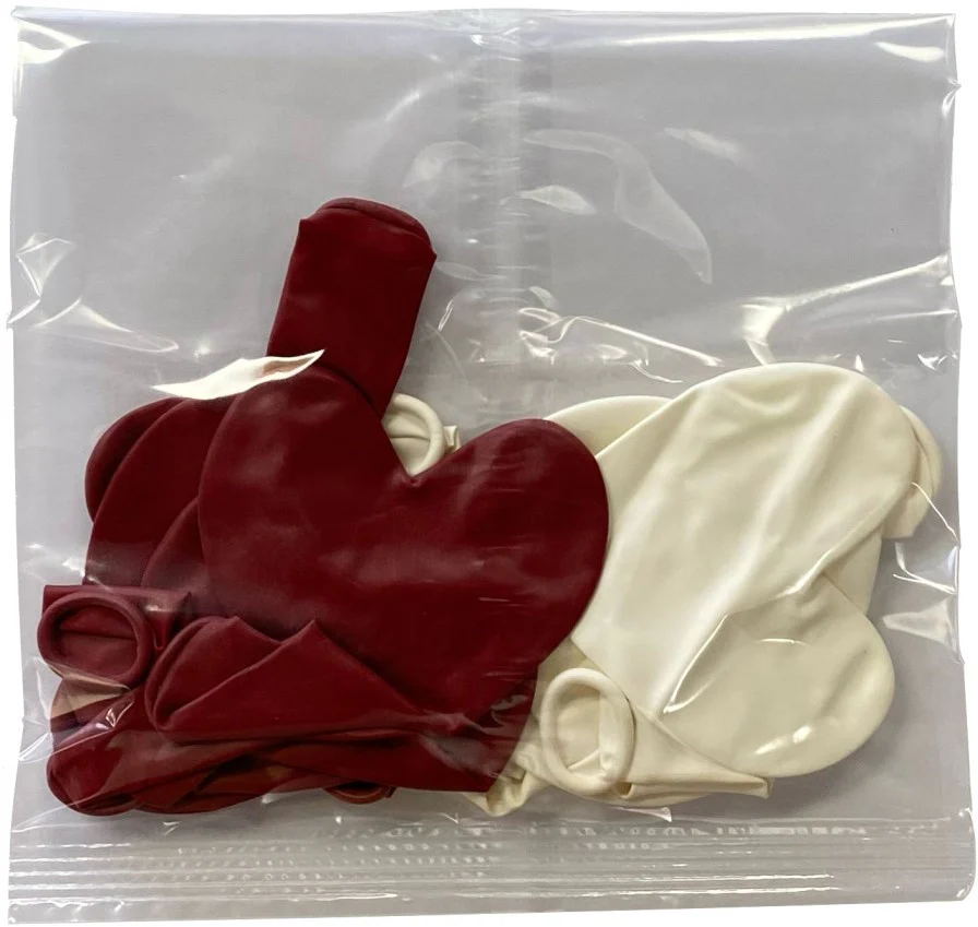 Globos Corazón c/10 Rojo5/Blanco5 25cm/10" Payaso® [Bolsa]