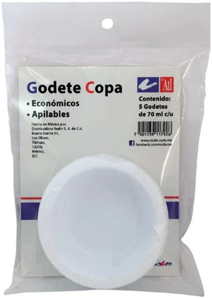 Godete de Plástico Copa Bolsa c/5 1 Cavidad 70ml c/u Alt® [Pieza]