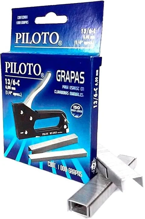 Grapa p/Clavadora Pilot® Corona 10.7mm pata 6mm ¼" c/1000 Fifa® 13/6-C [Caja]