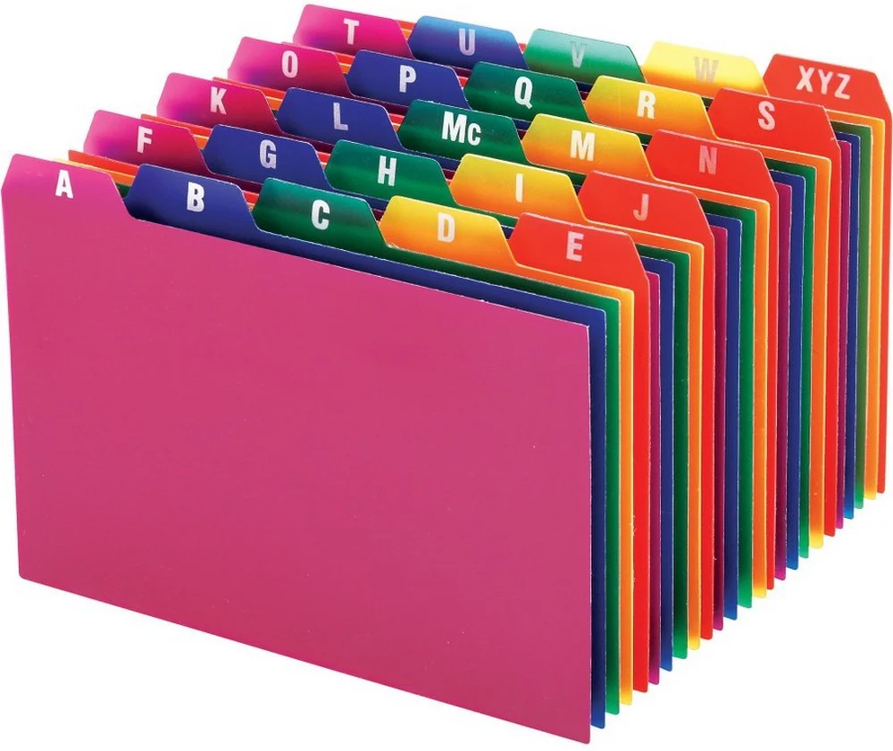 Guía p/Archivo Plástico  c/25  Multicolor Índice A-Z Oxford® [Pieza]