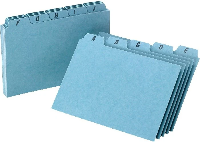 Guía p/Archivo Pressboard  c/25 Azul Claro Índice A-Z Oxford® [Pieza]