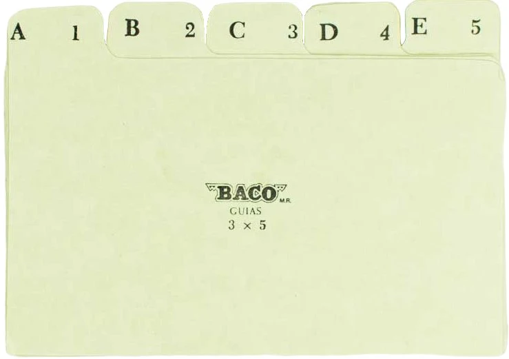 Guía p/Archivo Pressboard  c/25 Verde Claro  Alfanumérica Baco® [Paquete]