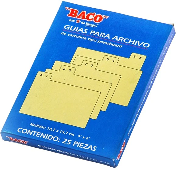 Guía p/Archivo Pressboard  c/25 Verde Claro  Alfanumérica Baco® [Paquete] - Image 2