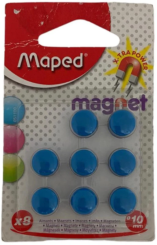 Imanes Fichas Margnéticas Redondos Circulares c/8 Colores Ø 10mm Maped® 051100 [Pieza]
