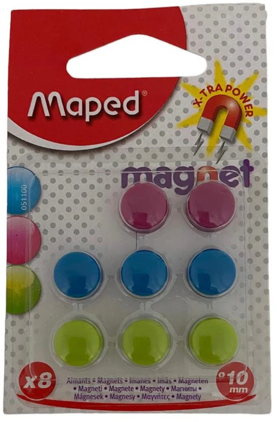 Imanes Fichas Margnéticas Redondos Circulares c/8 Colores Ø 10mm Maped® 051100 [Pieza] - Image 2