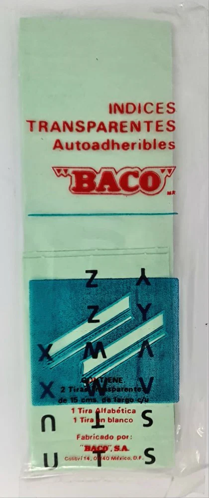 Indice Transparente  15cm Sobre c/2  Auto-Adheribles Baco® [Pieza] - Image 10