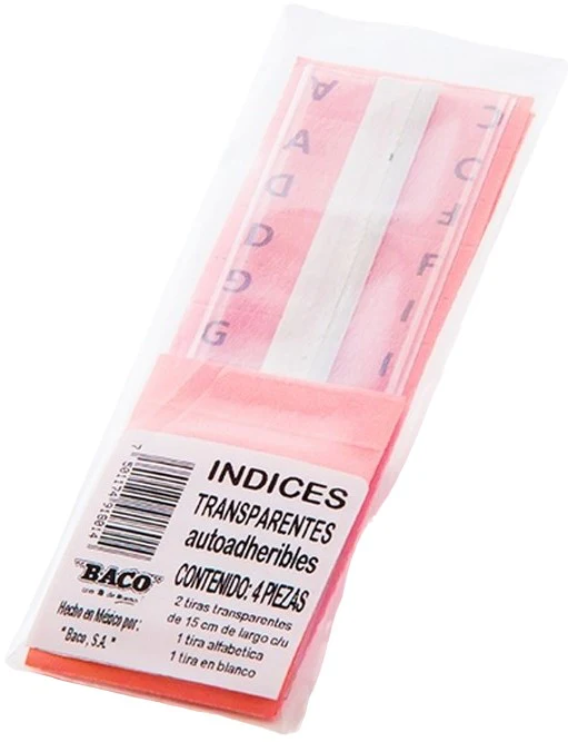 Indice Transparente  15cm Sobre c/2  Auto-Adheribles Baco® [Pieza] - Image 7